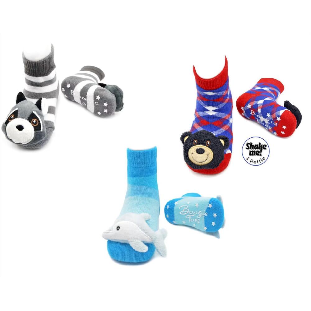 NEW LIVENTI INC. kids boogie toe rattle socks set of 3 in multicolor